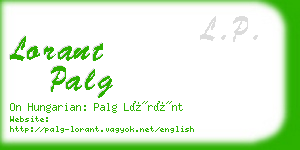 lorant palg business card